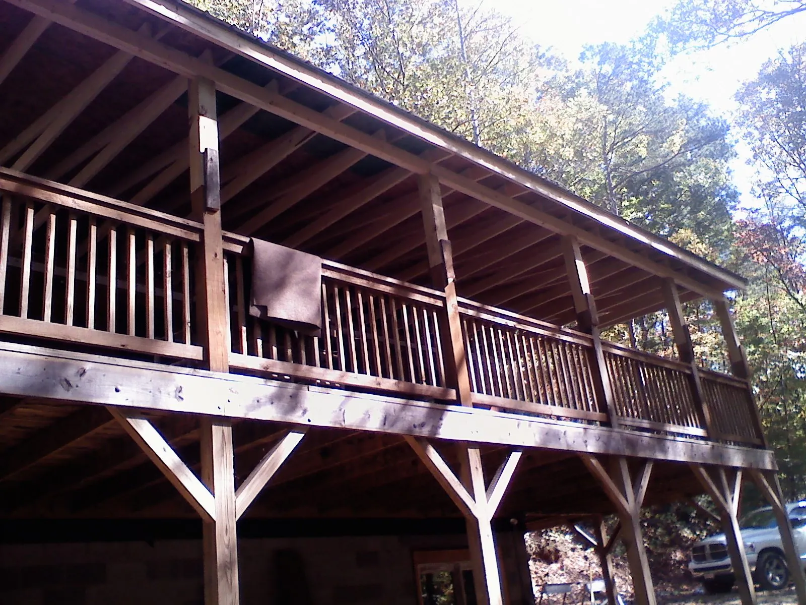 Timber framing under a new elevated porch and deck — Roof Leak Repair in Brantingham by Roofing Brothers